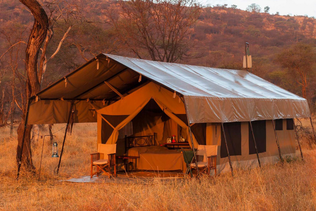 yoga retreat safari, tent in Tanzania