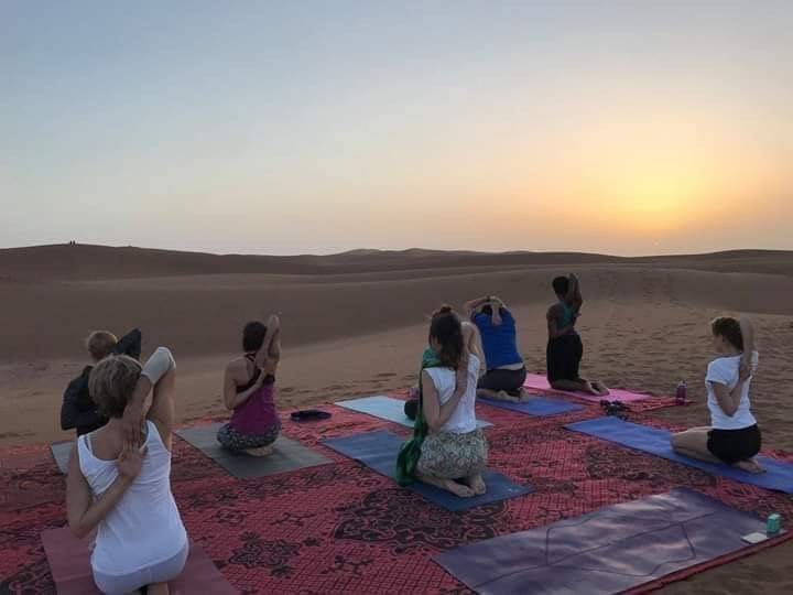 Yoga at sunset Morocco