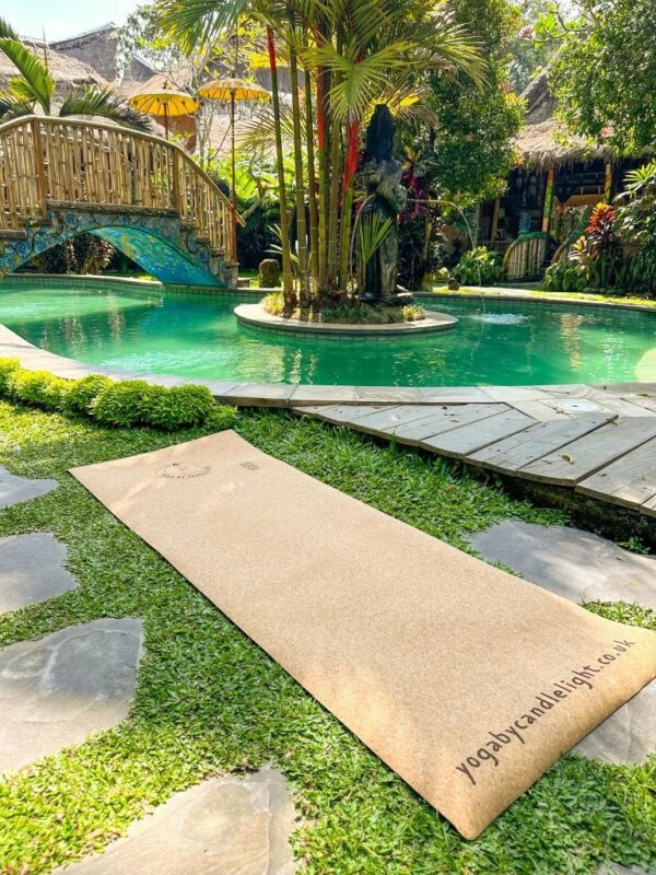 Natural Cork Yoga mat photographed in Bali